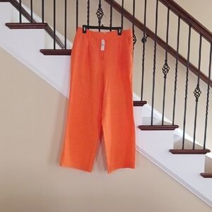 Bright Orange Wide-Leg Pants